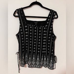 Lucky Brand, Drawstring Drop Needle Top